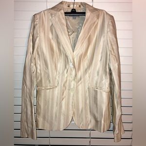 Champagne Ann Taylor Striped Blazer